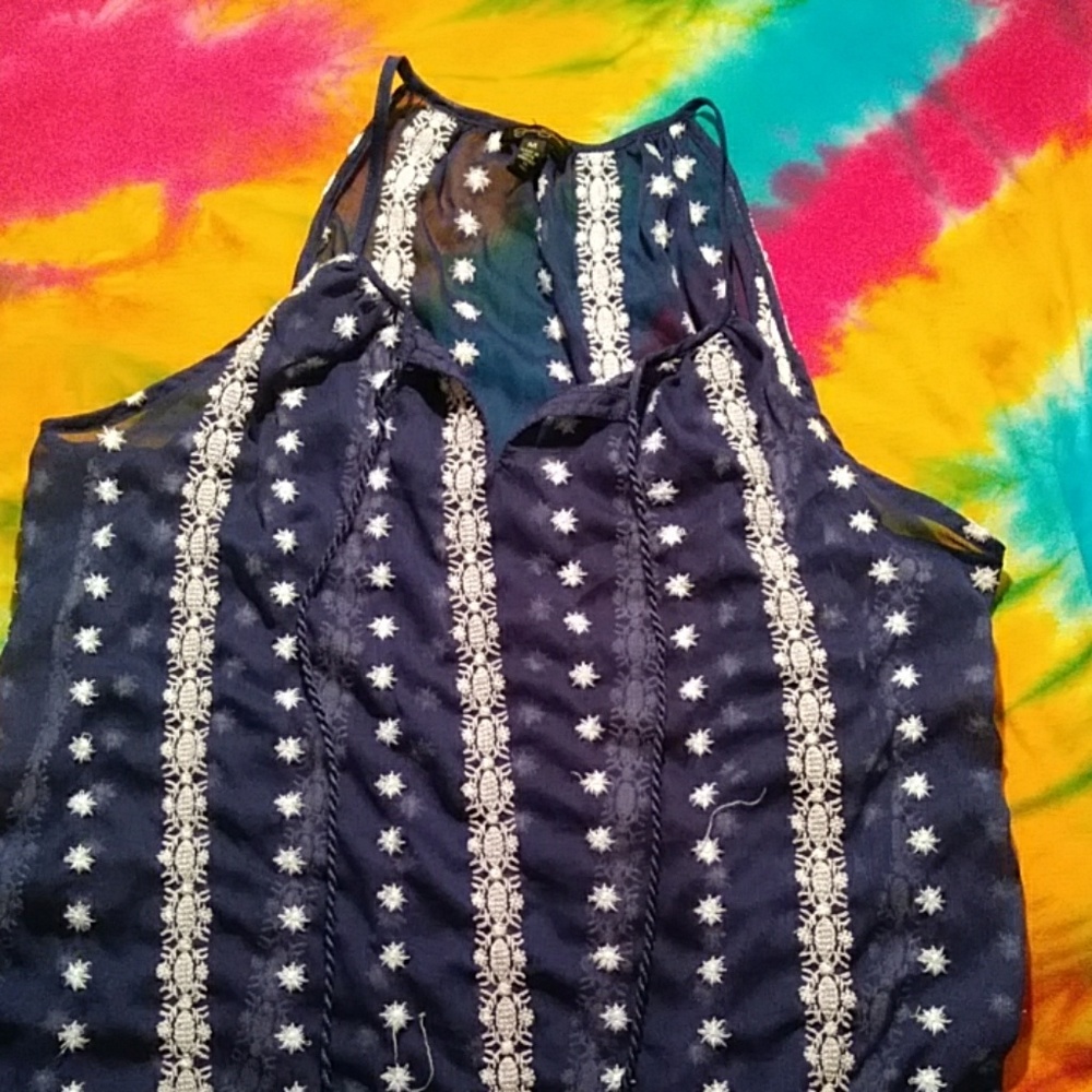 White and  Blue Top